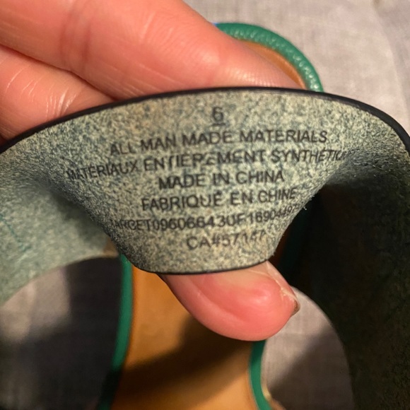 Mossimo Wedge Platform Green/Coniac Sandals Size 6 - Picture 5 of 9